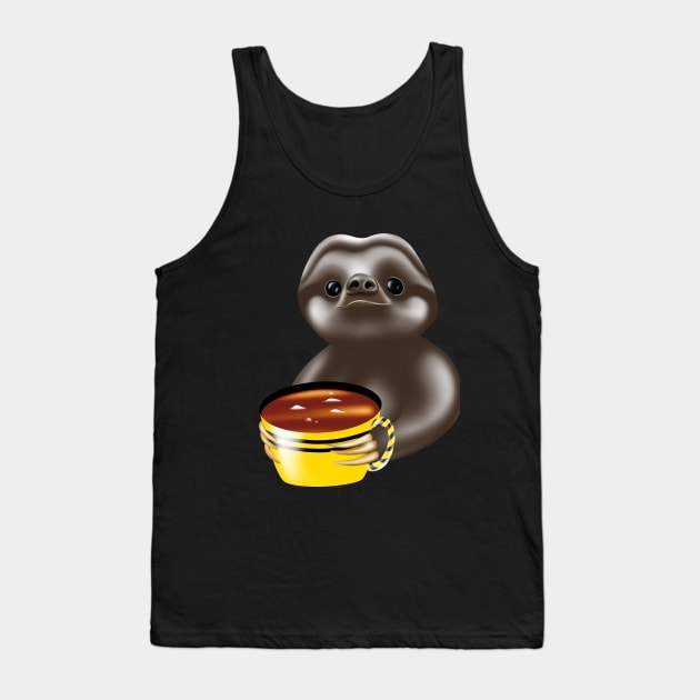 Cute sloth  drinking coffee urgently Tank Top by AdishPr